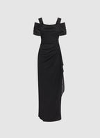 Mesh Cowl Neck Dress