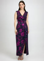 Foil Floral Print Dress
