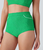 High Waisted Texture Bikini Bottom Swimsuit