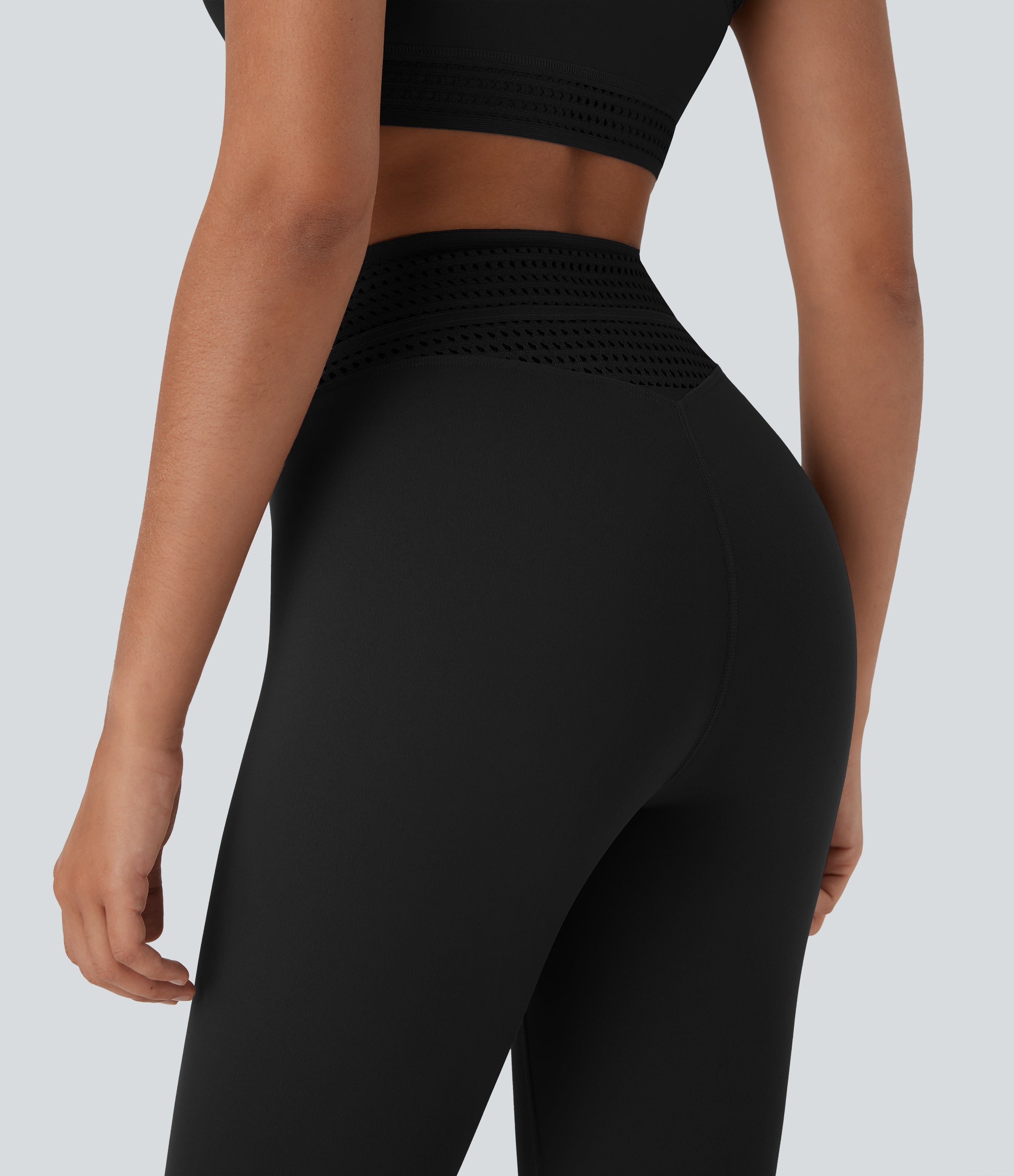 High Waisted Crossover Cut Out Yoga Leggings