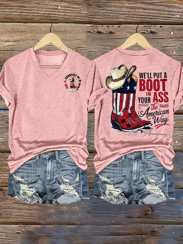 Women's  WE'LL PUT A BOOT Print T-Shirt