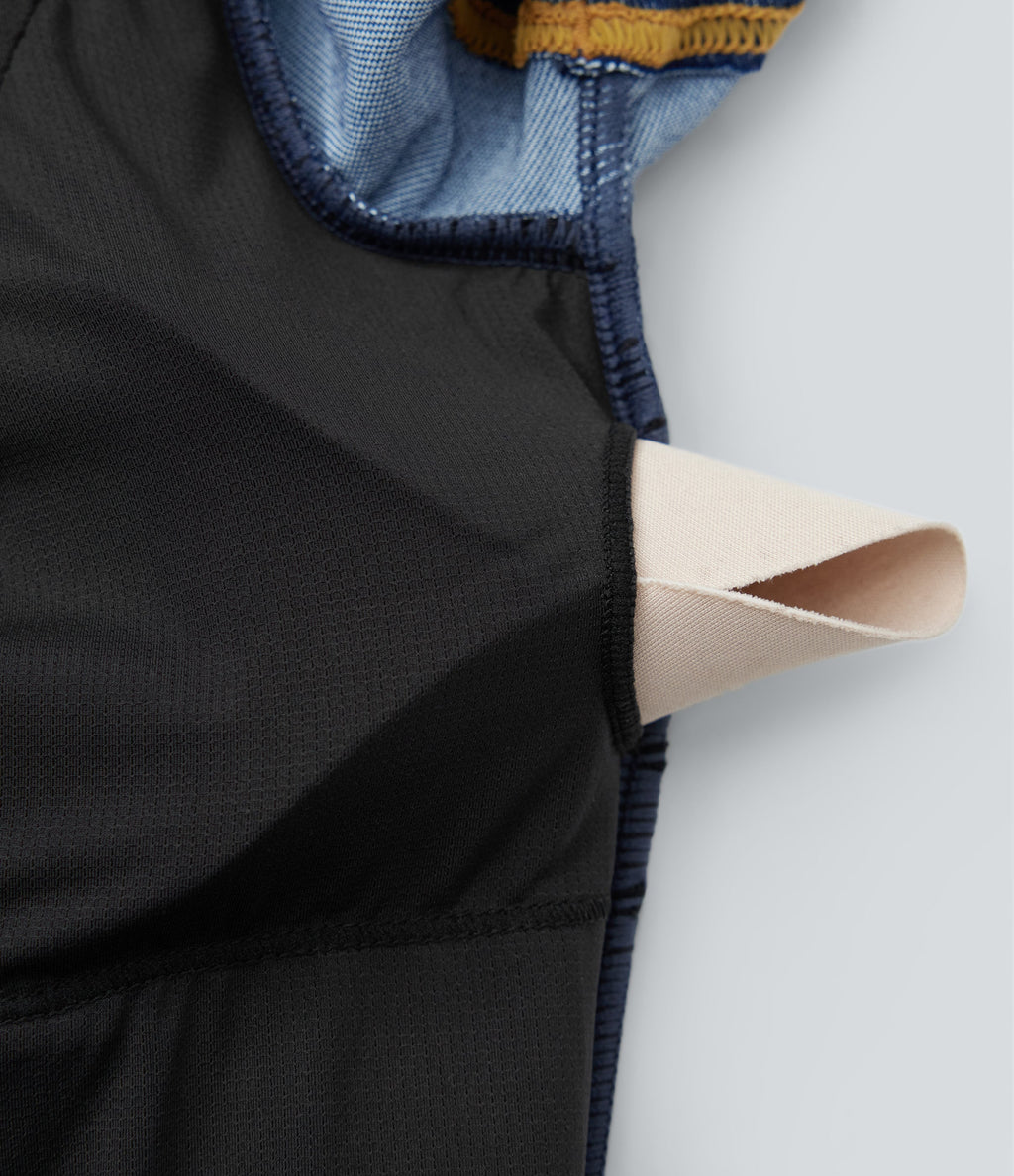FlexTM Pleated Hem 2-in-1 Cool Touch Washed Denim Tennis Active Dress with Pockets