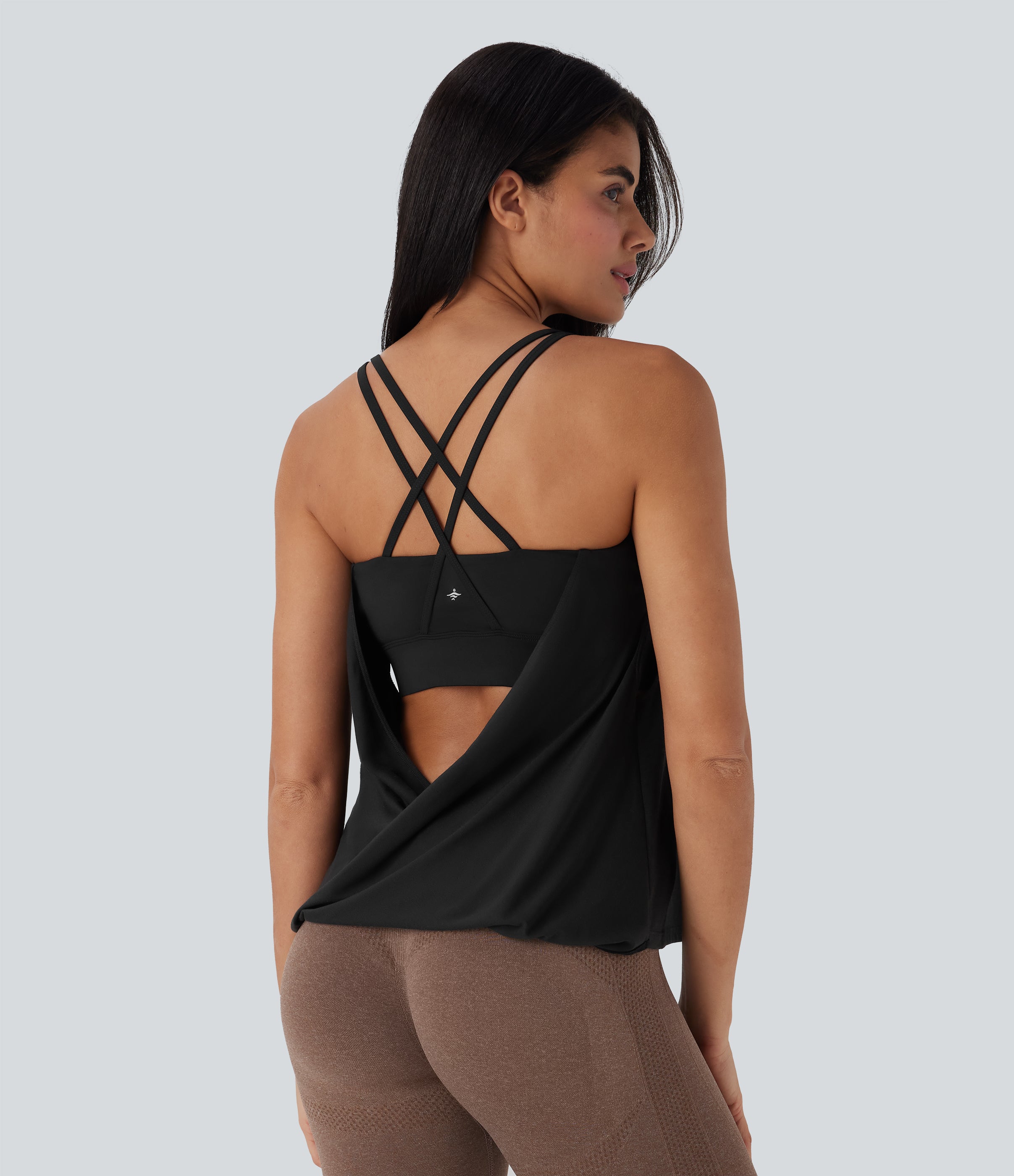 Double Straps Pleated Quick Dry Yoga Cami Top-D/DD/DDD/F Cups