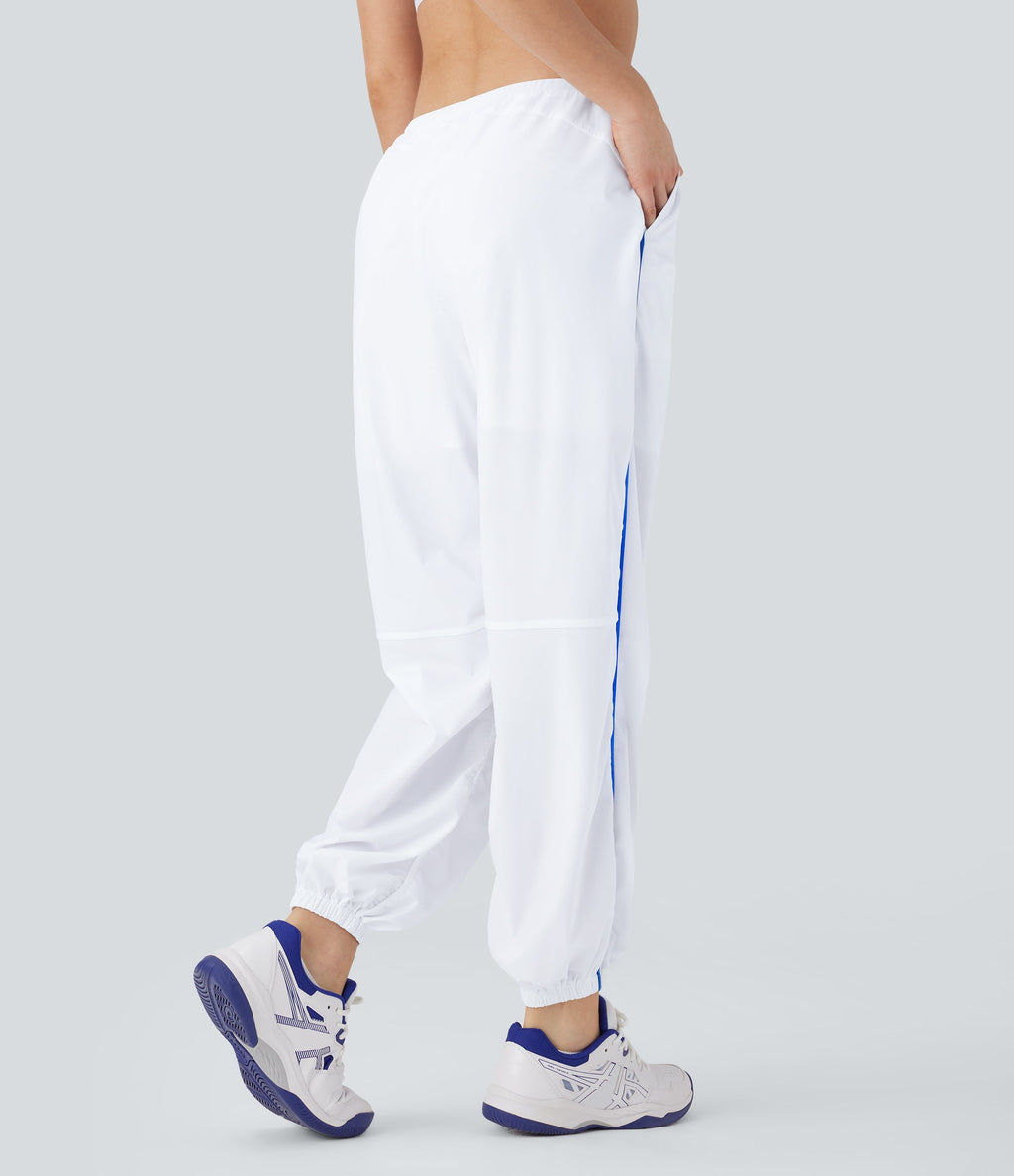 Low Rise 2-in-1 Color Block Quick Dry Dance Joggers with Pockets