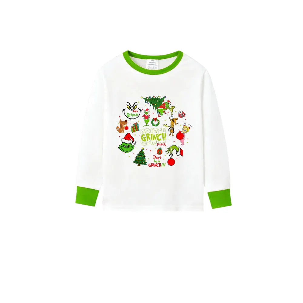 Holiday Family Christmas Pajamas Set With Cute Xmas Character Cartoon Design