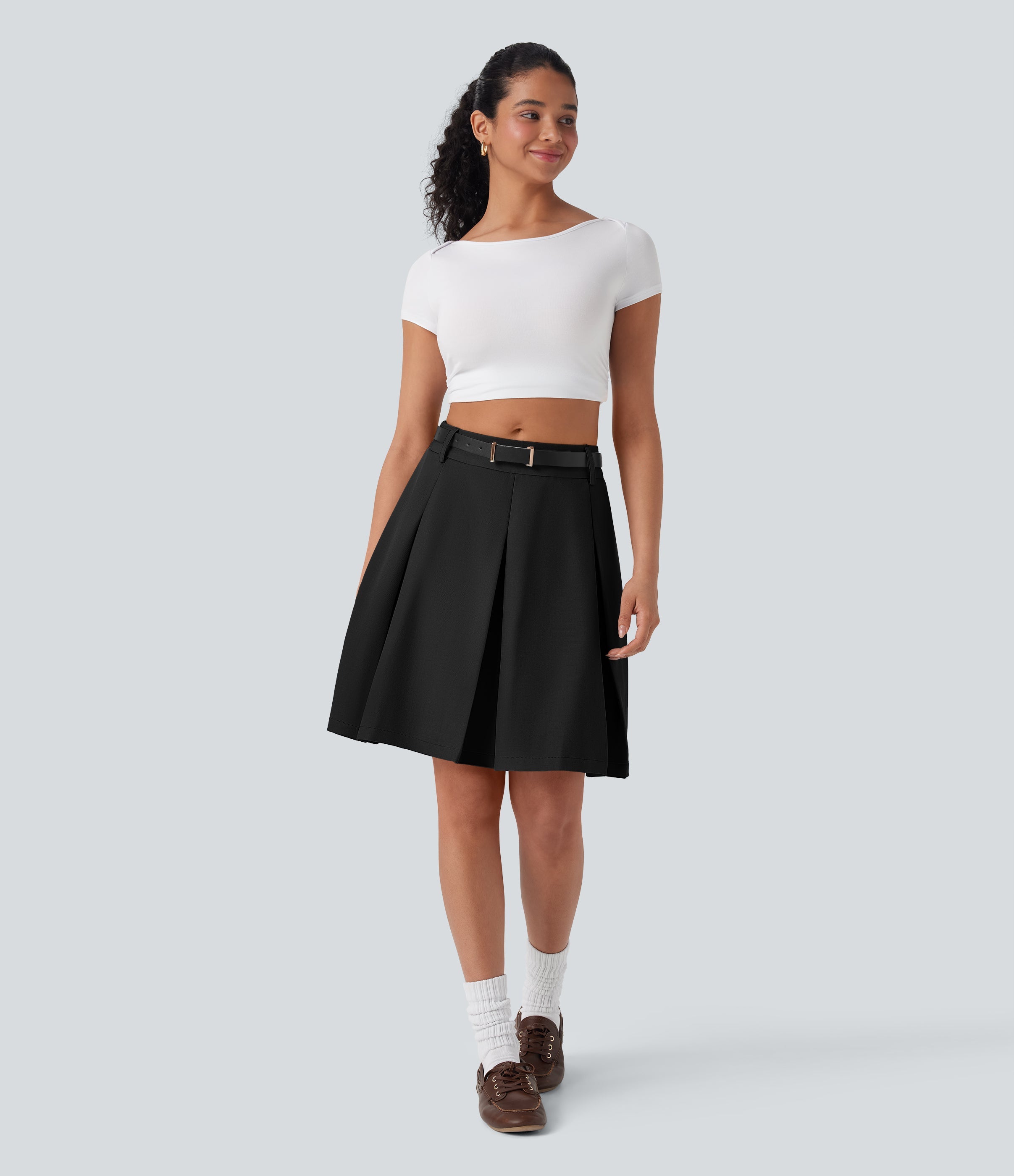 Mid Rise A-Line Mini Casual Skirt