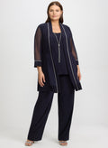 Embellished Jacket, Top & Pants Set