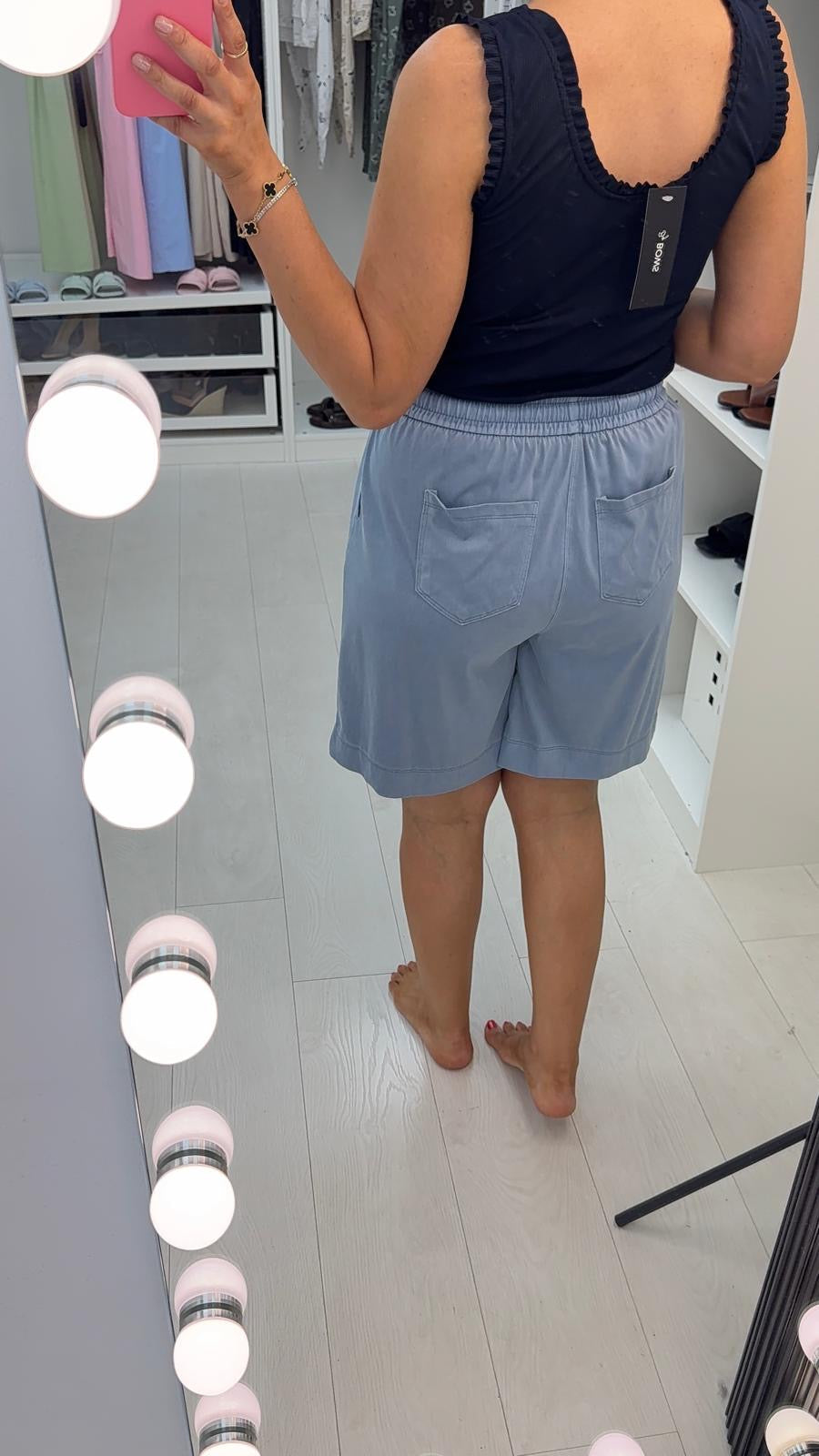 Salina Loose Fit Elasticated Denim Shorts