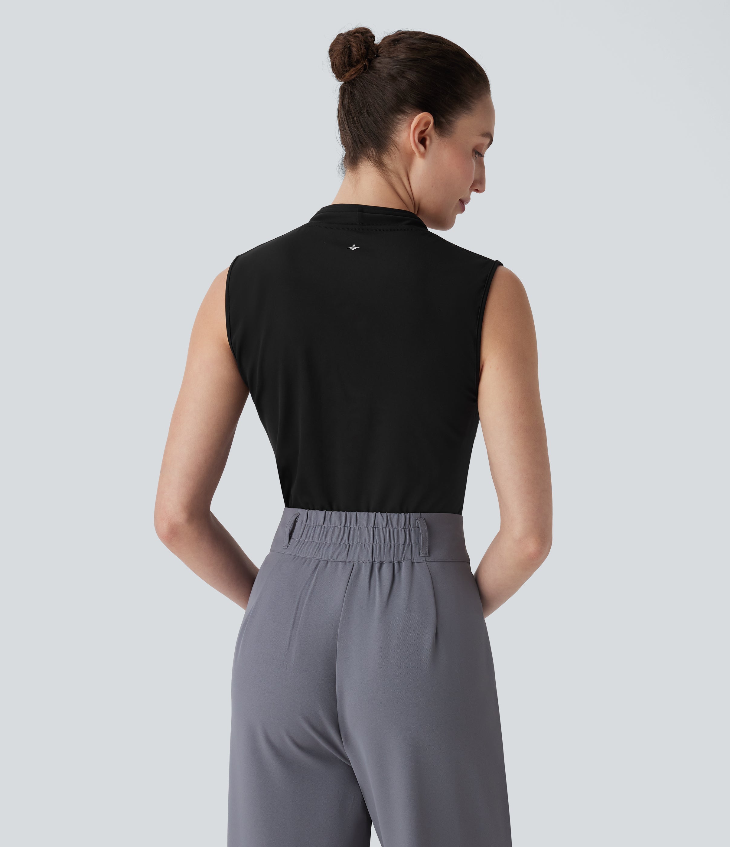 SoftlyZeroTM Airy V Neck Zipper Sleeveless Cool Touch Work Blouse-UPF50+