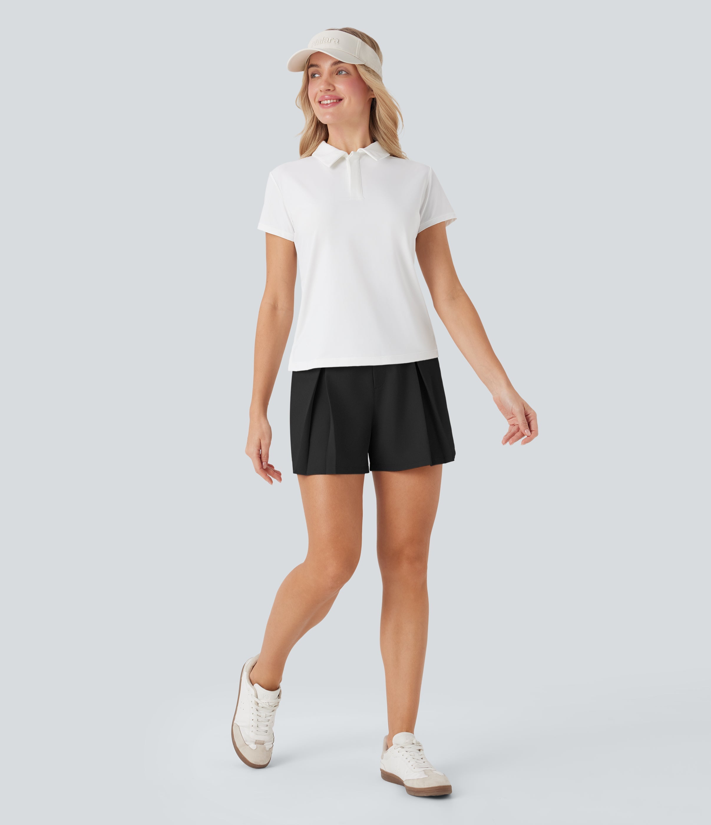 Quick Dry High Waisted Sied Pocket Golf Shorts-Golf Tee Pocket-UPF 40+