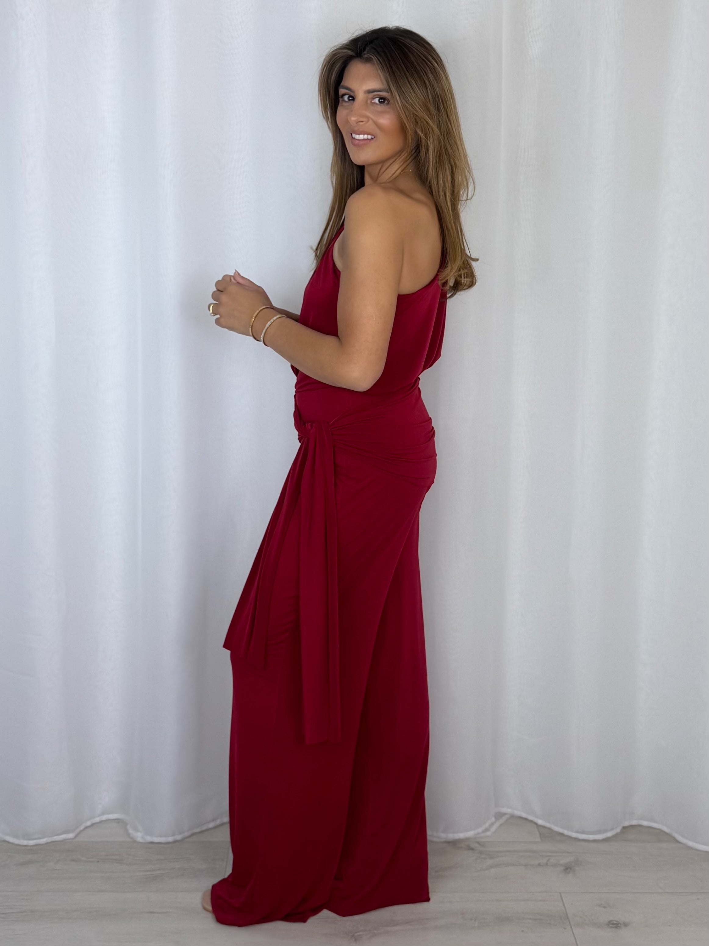 One Shoulder Draped Jumpsuit (8 Colours)