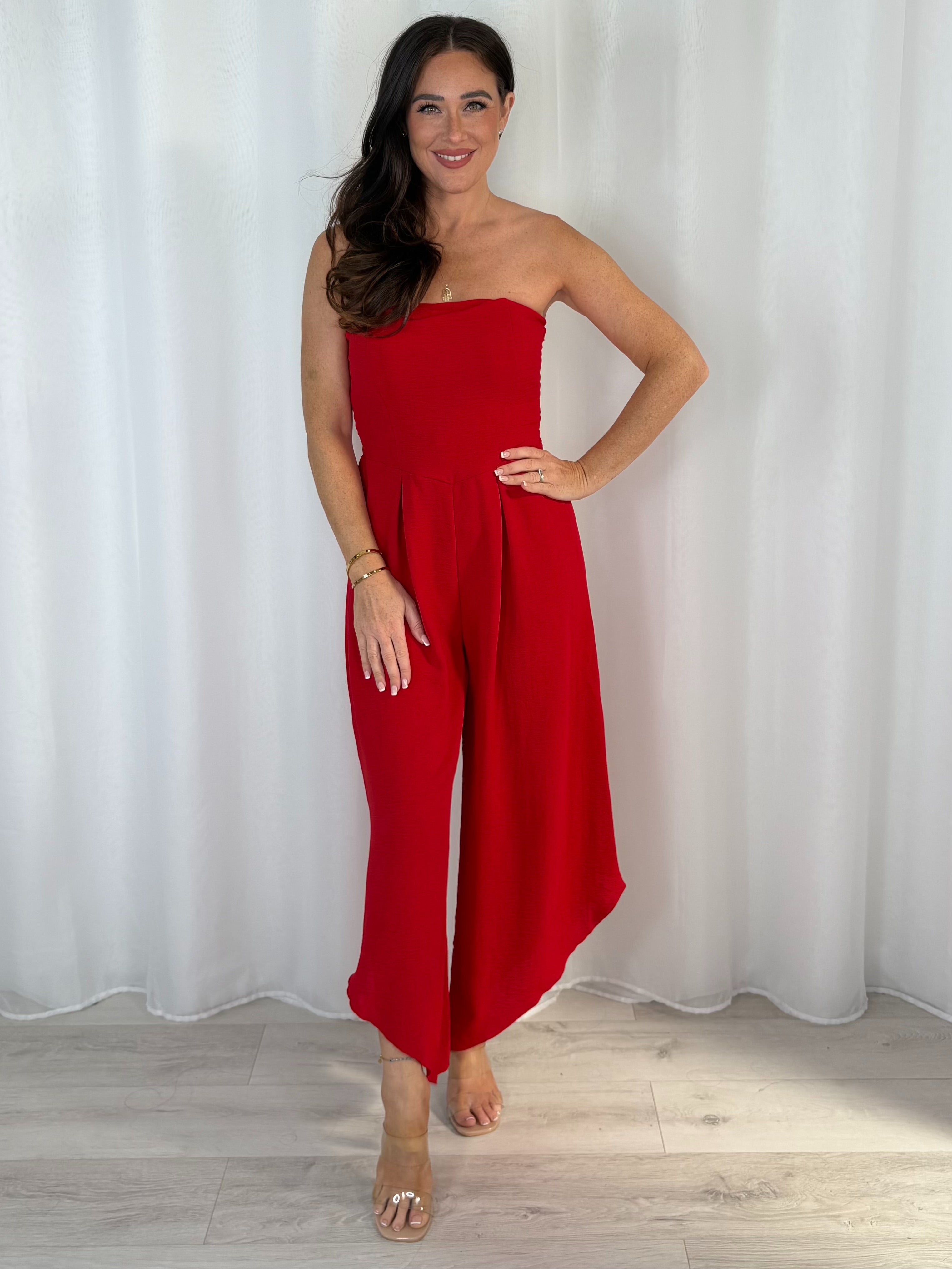 Bandeau Jumpsuit With Tapered Leg (6 Colours)