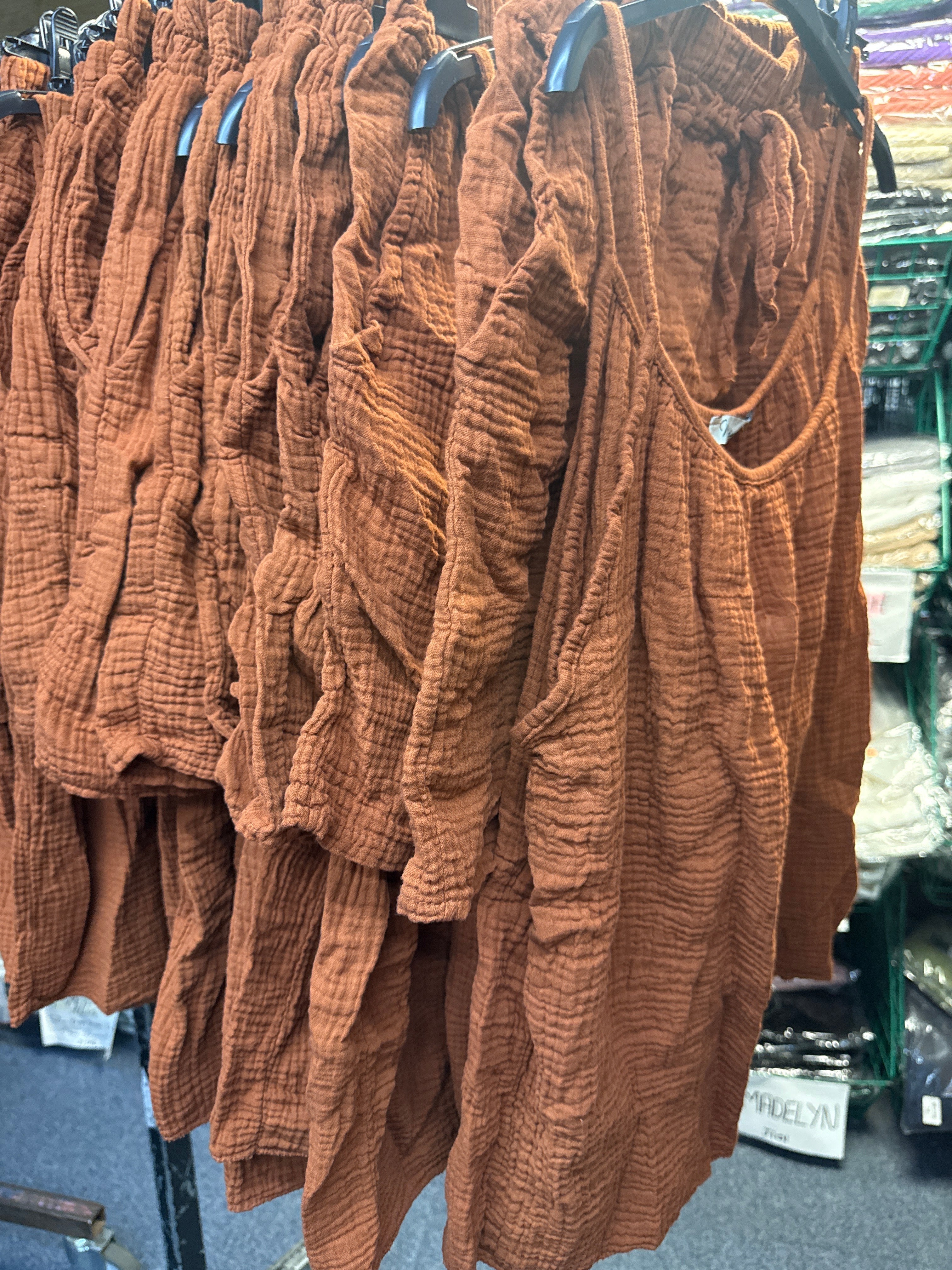 Quincy Plain Cheesecloth Shorts Co-Ord Set