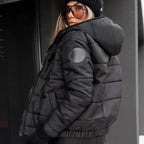 Damen lässige, warme Jacke mit Kapuze