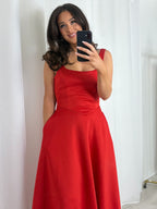 Square Neck Corset Style Midi Dress (2 Colours)