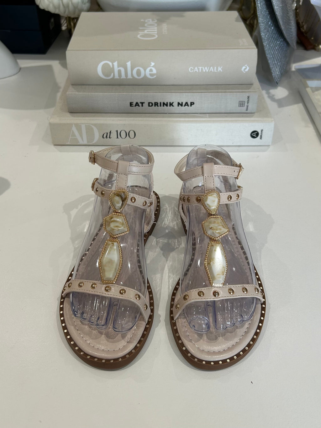 Studded Marble Flat Sandals (3 Colours)
