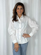 Cinched Back Collared Shirt (4 Colours)