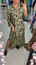 Rosemarie Leopard Print Maxi Shirt Dress