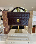 Woven Square Interlock Gold Buckle Bag (5 Colours)