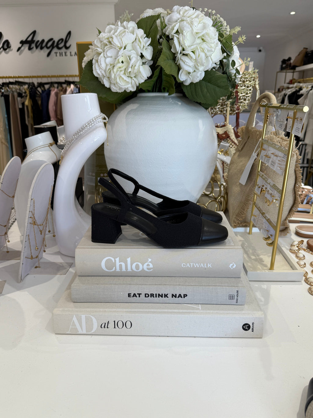 Two-Tone Sling Back Block Heel