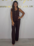 Button Up Tailored Straight Leg Trousers (2 Colours)