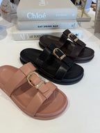 Vertical Buckle Double Strap Sandal (3 Colours)