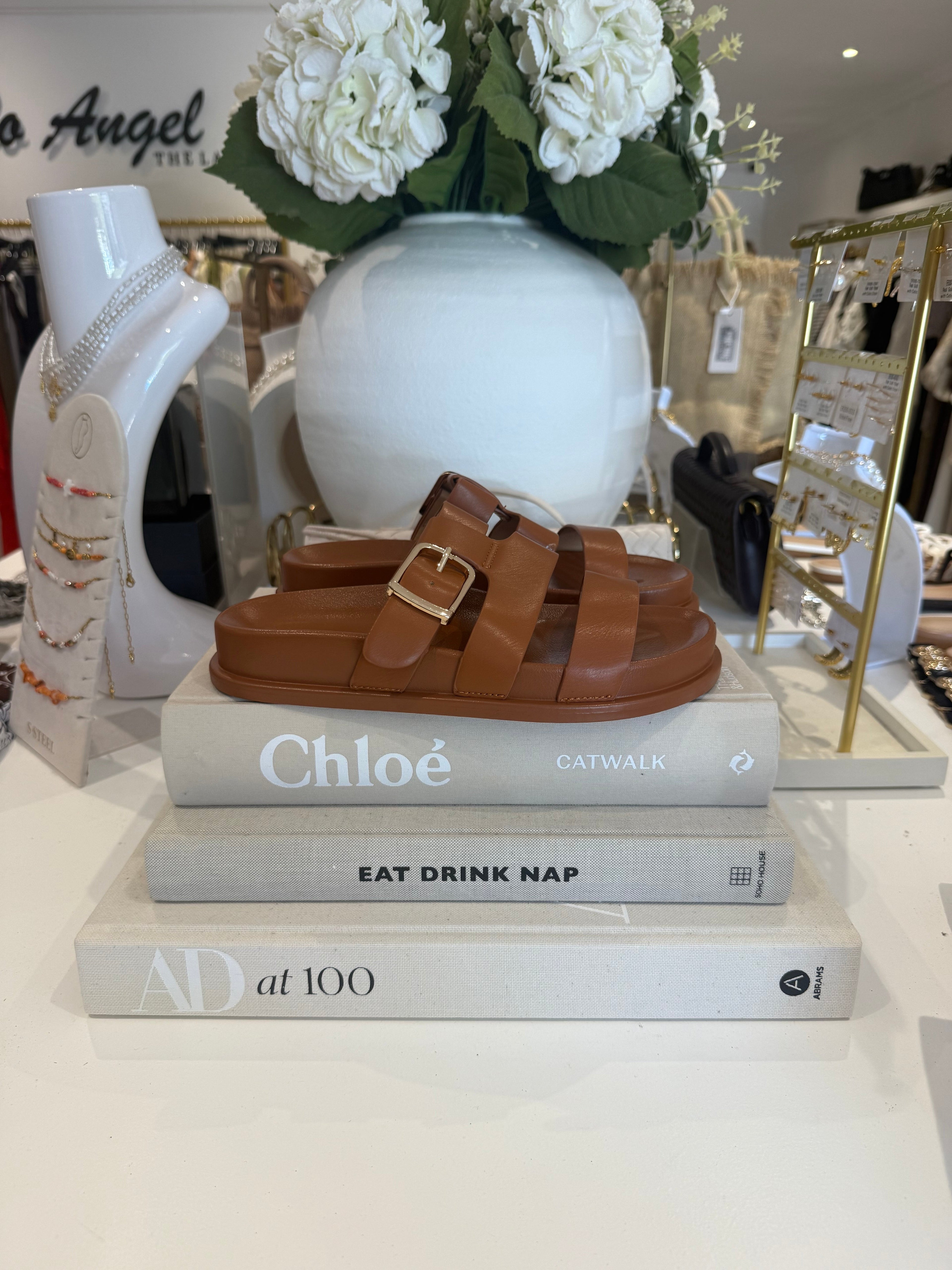 Triple Strap Gold Buckle Sandal (3 Colours)