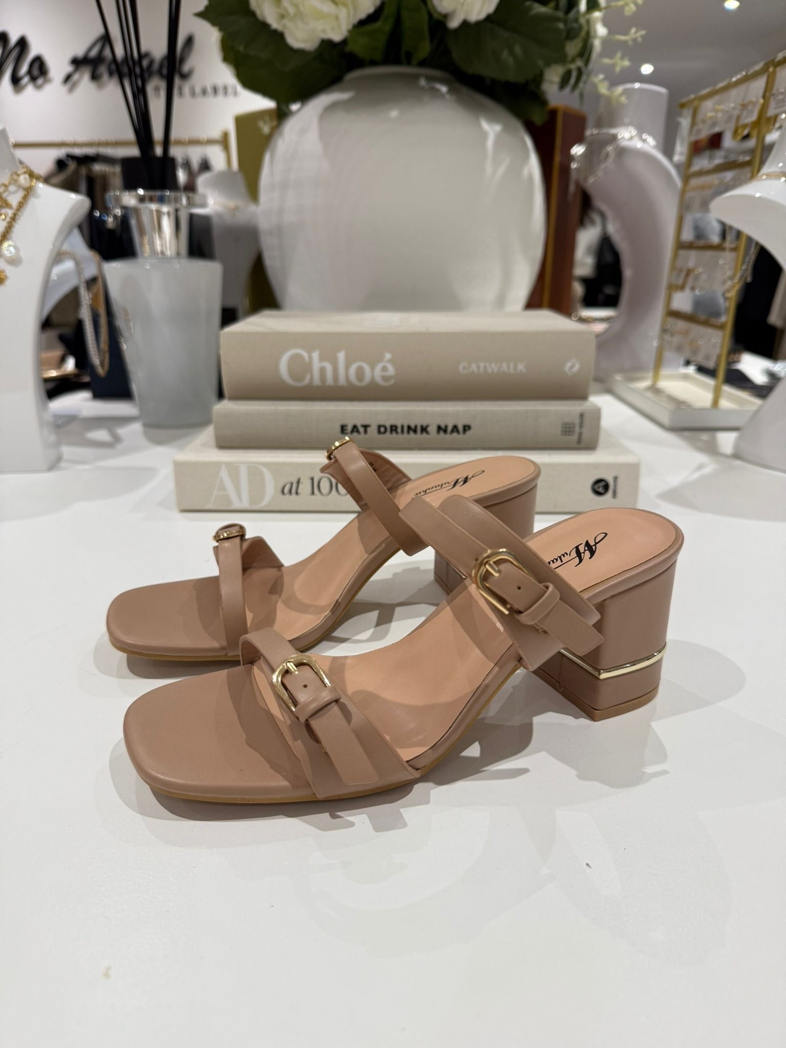 Double Buckle Strap Block Heel (4 Colours)
