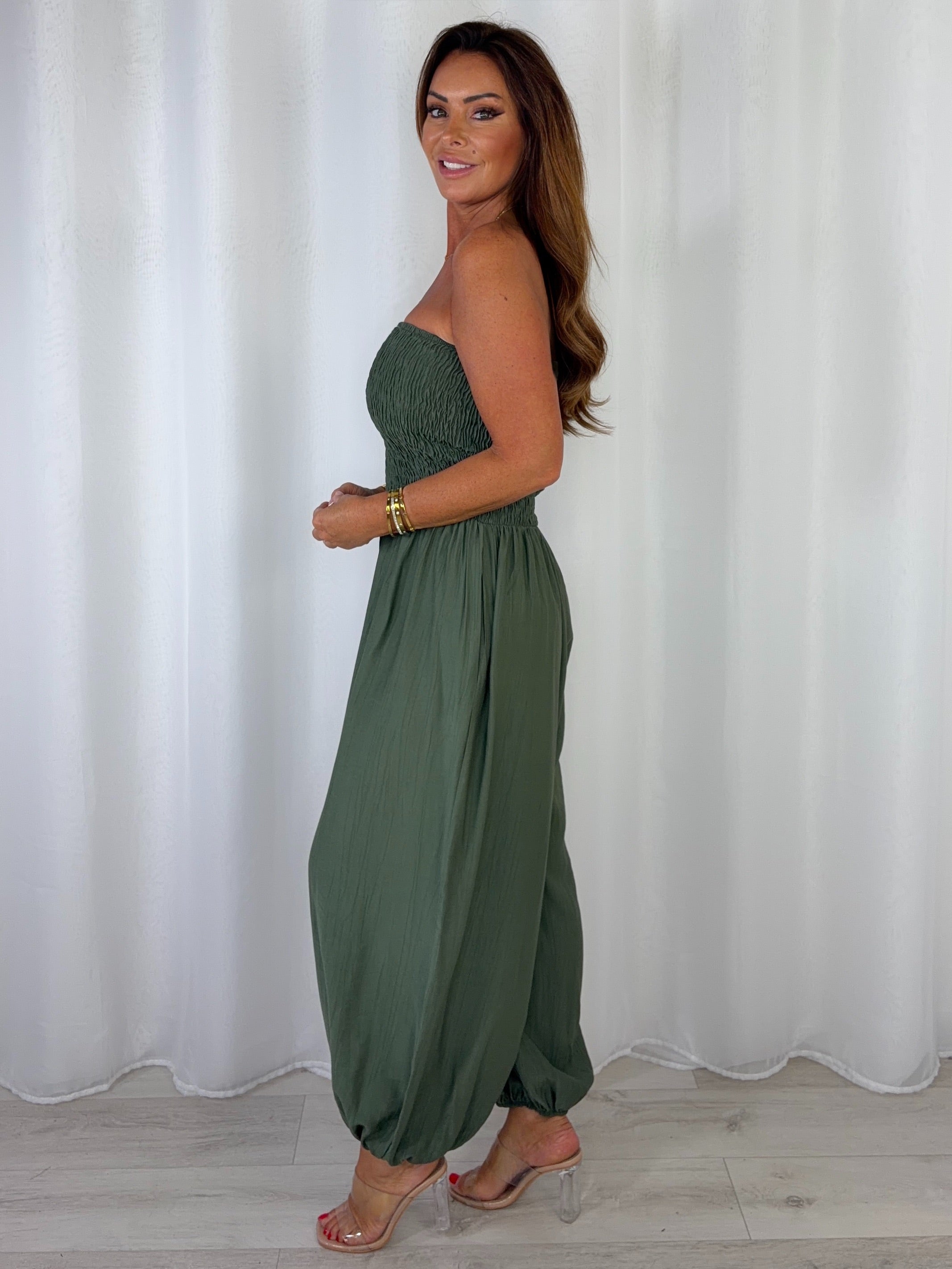 Smocked Bandeau Hareem Trouser Jumpsuit (4 Colours)