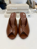 Brown Open Toe Heels