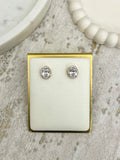 Diamanté Large Stone Stud Earrings (2 Colours)