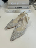 Pearl/Diamante Slingback Strap Heels