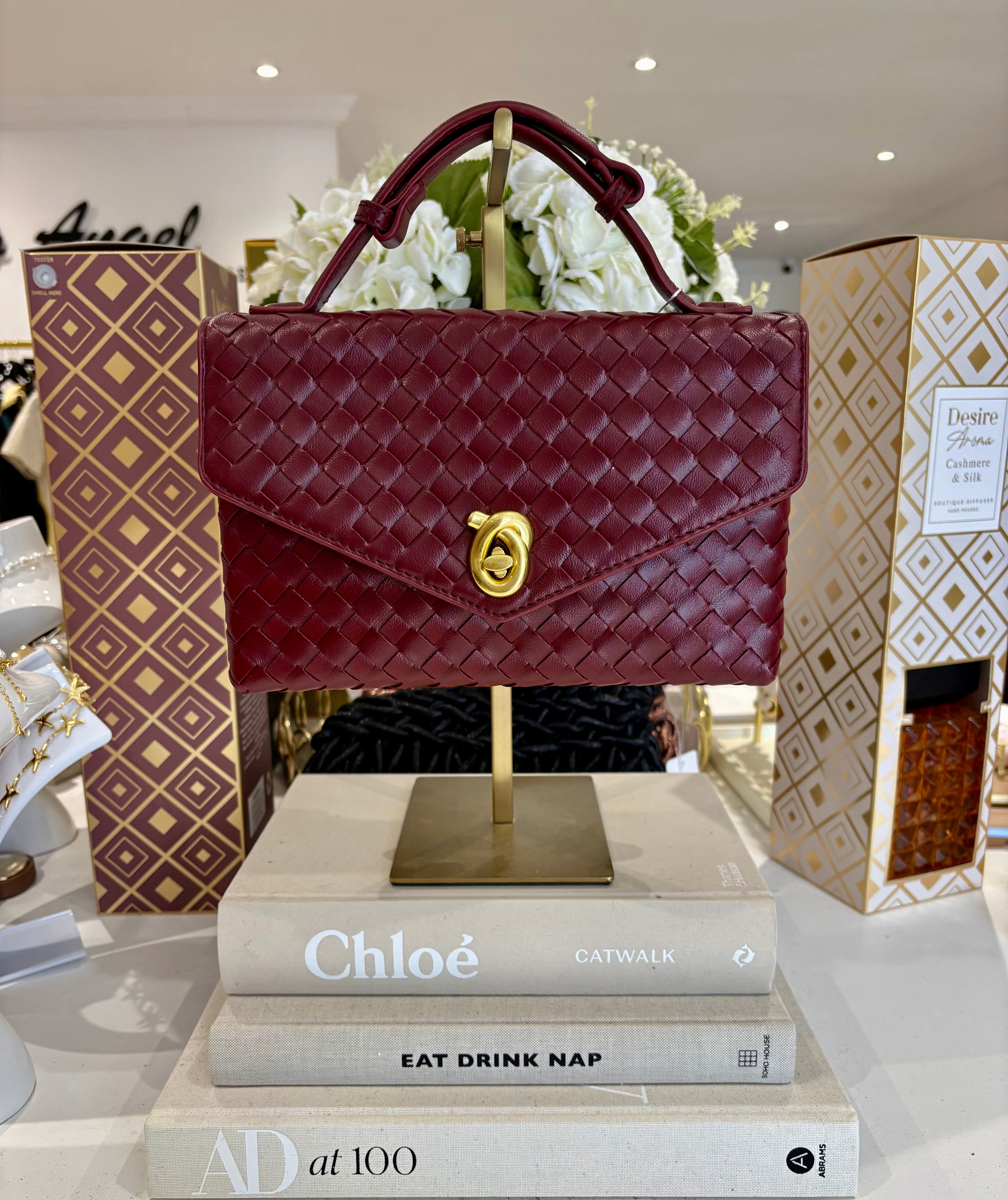 Woven Square Interlock Gold Buckle Bag (5 Colours)