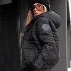 Damen lässige, warme Jacke mit Kapuze