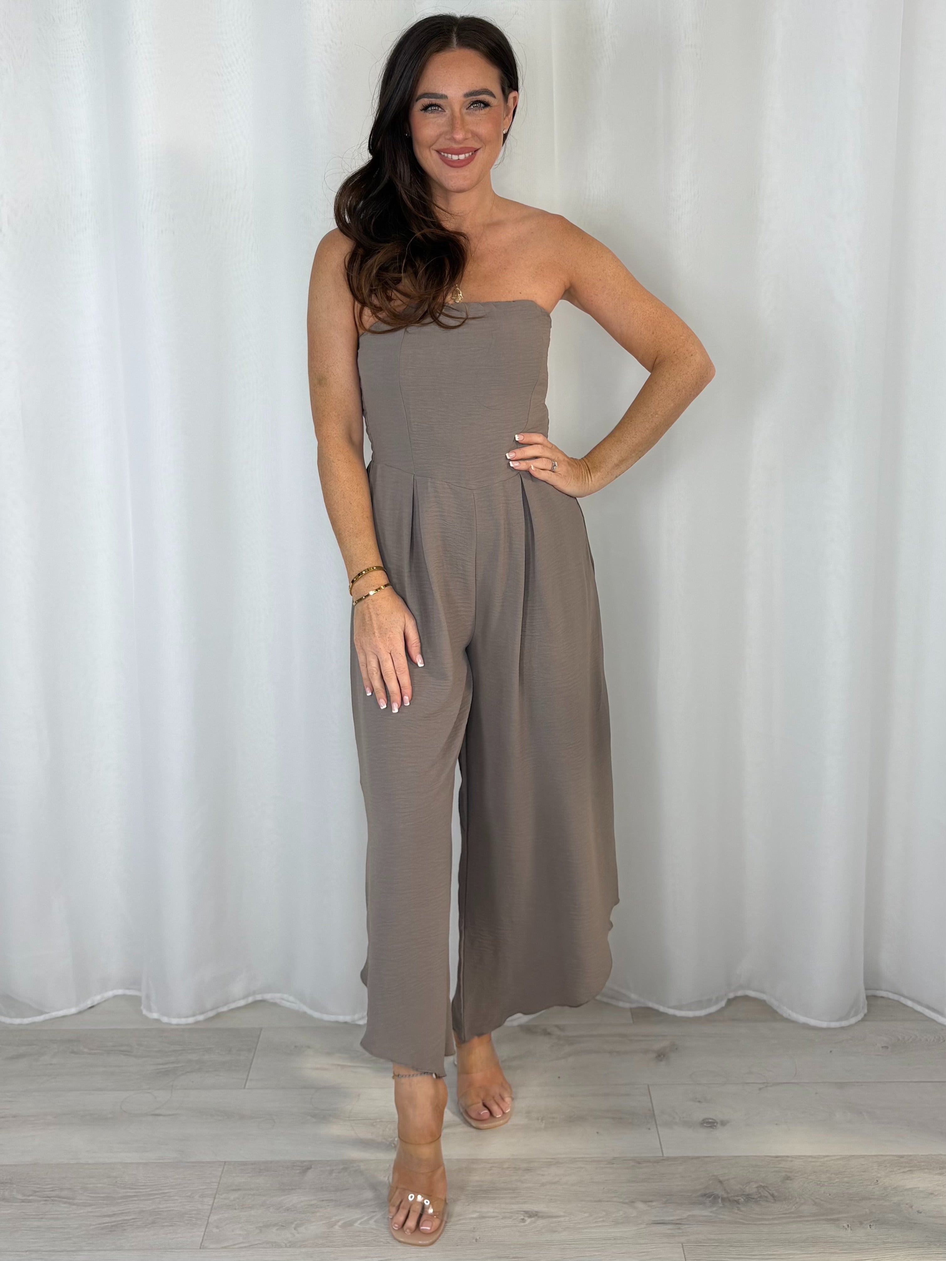 Bandeau Jumpsuit With Tapered Leg (6 Colours)