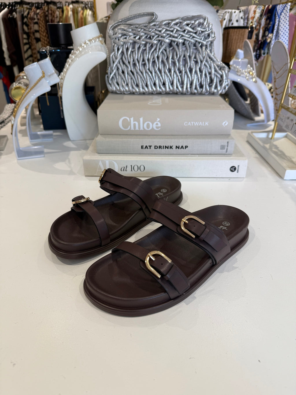 Gold Double Buckle Sandal (2 Colours)
