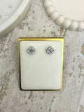 Diamond Flower Stud Earrings (2 Colours)