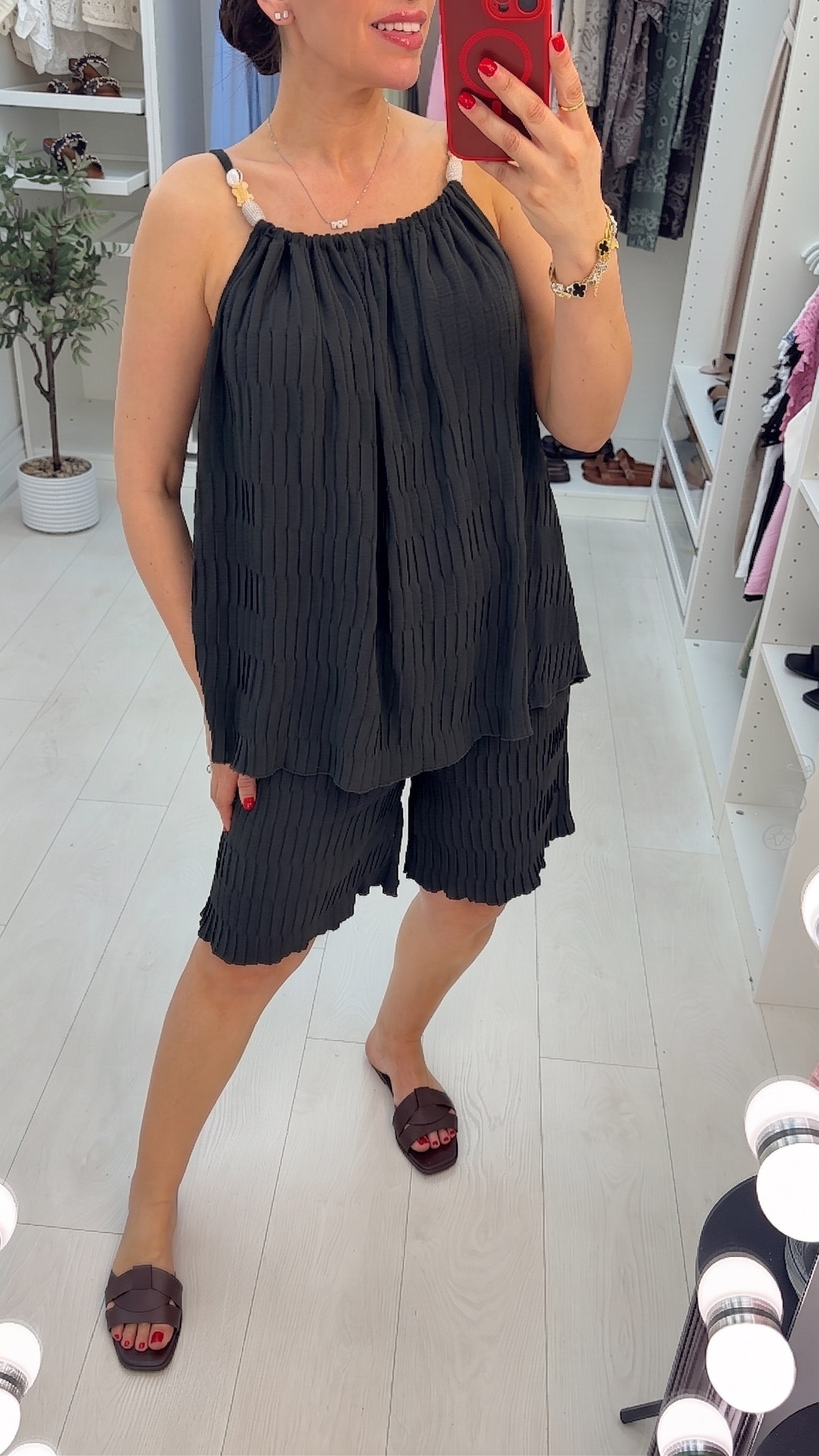 Biba Plain Textured Strappy Co-Ord Set
