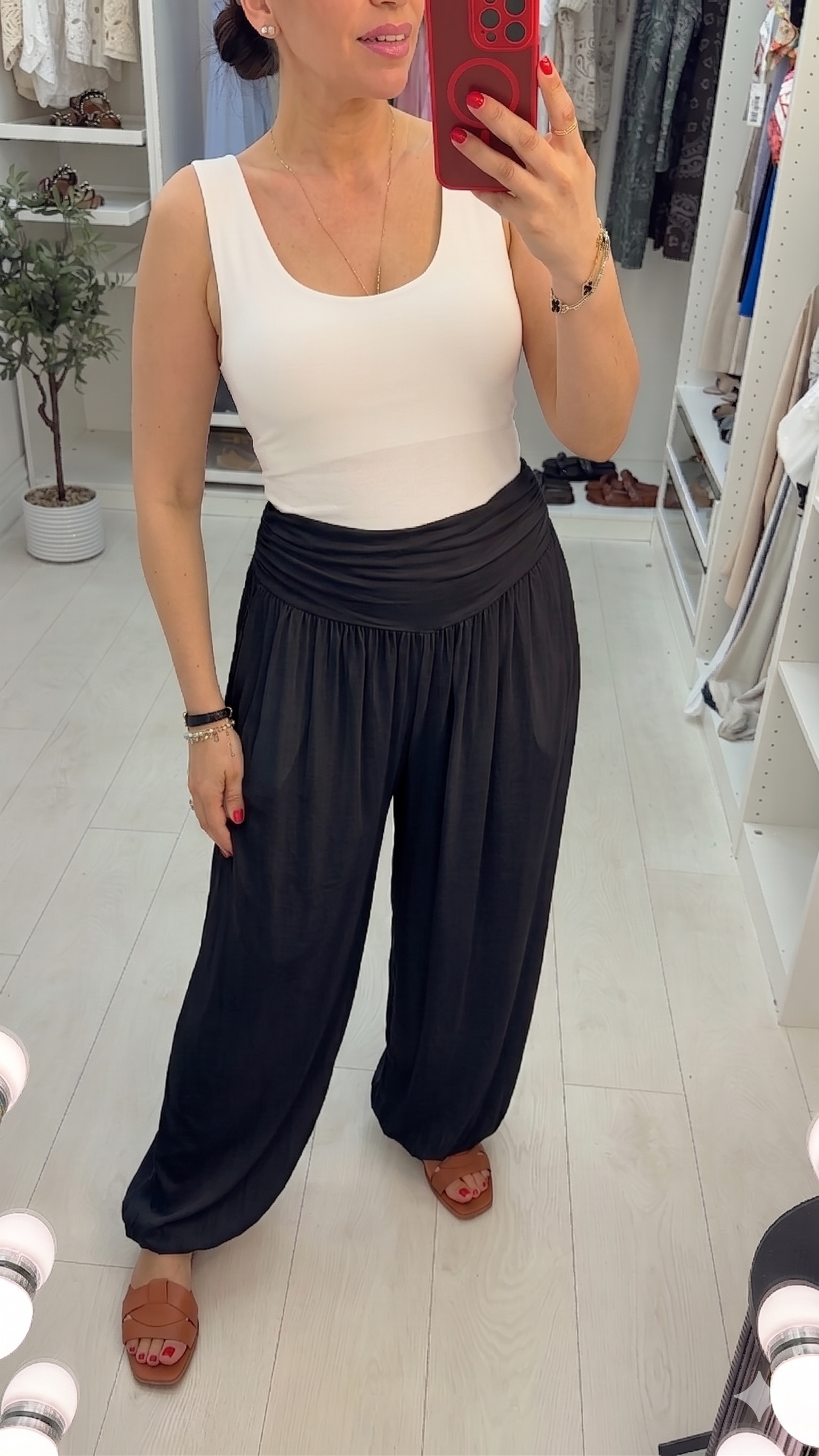Prinnie Plain Loose Fit Cuffed Harem Trousers