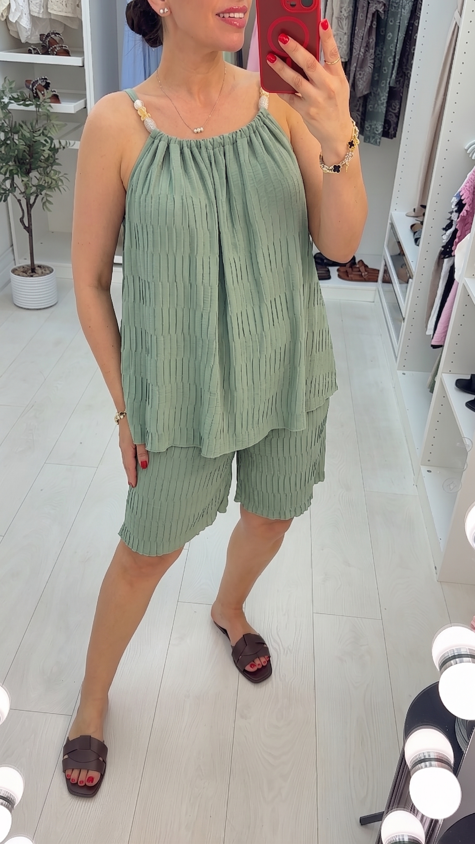 Biba Plain Textured Strappy Co-Ord Set