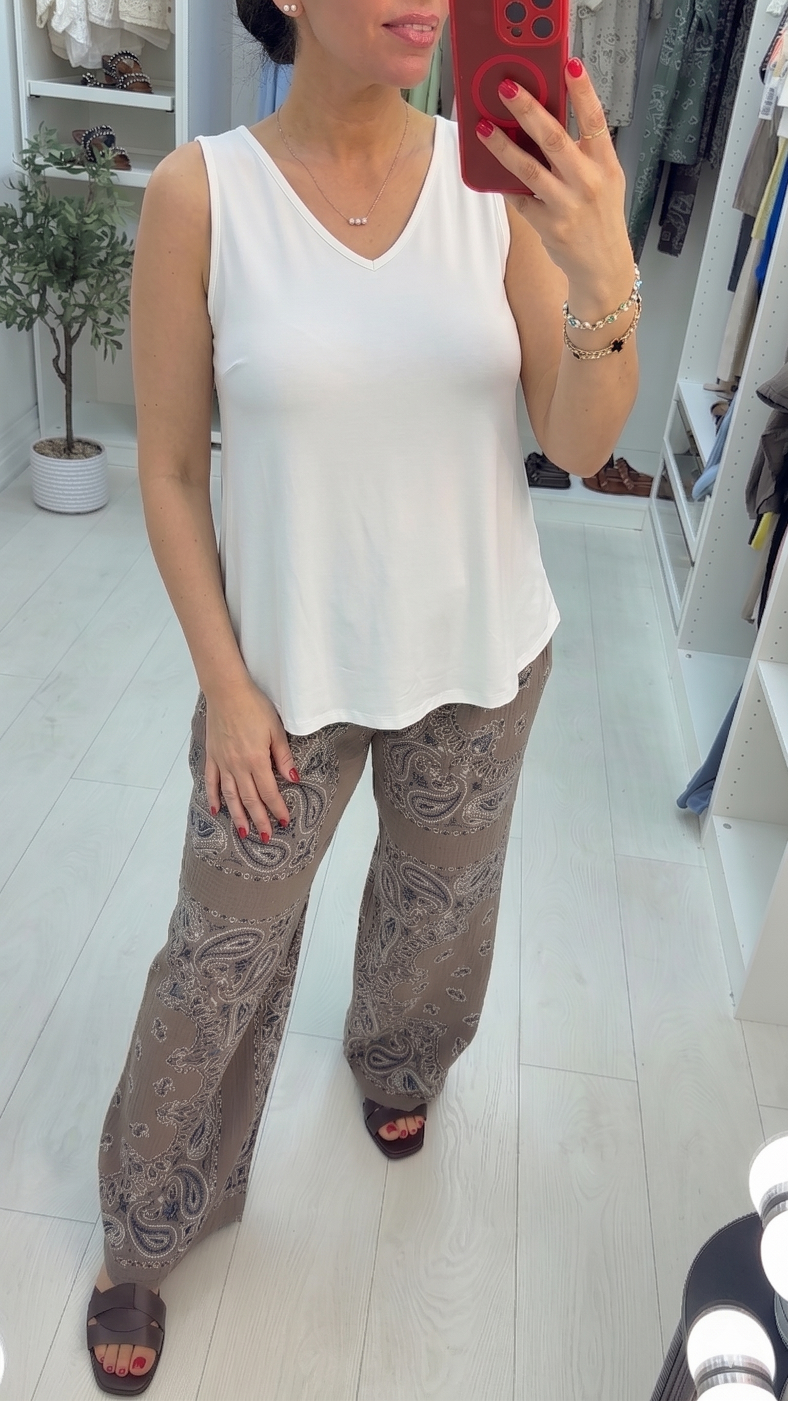 Gabbi Plain V Neck Loose Fit Top