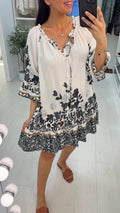 Pavlina Floral Print Loose Fit Bardot Dress