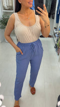 Roselle Plain Textured Wide Leg Trousers
