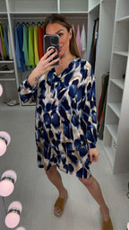 Nora Animal Print V Neck Magic Midi Dress