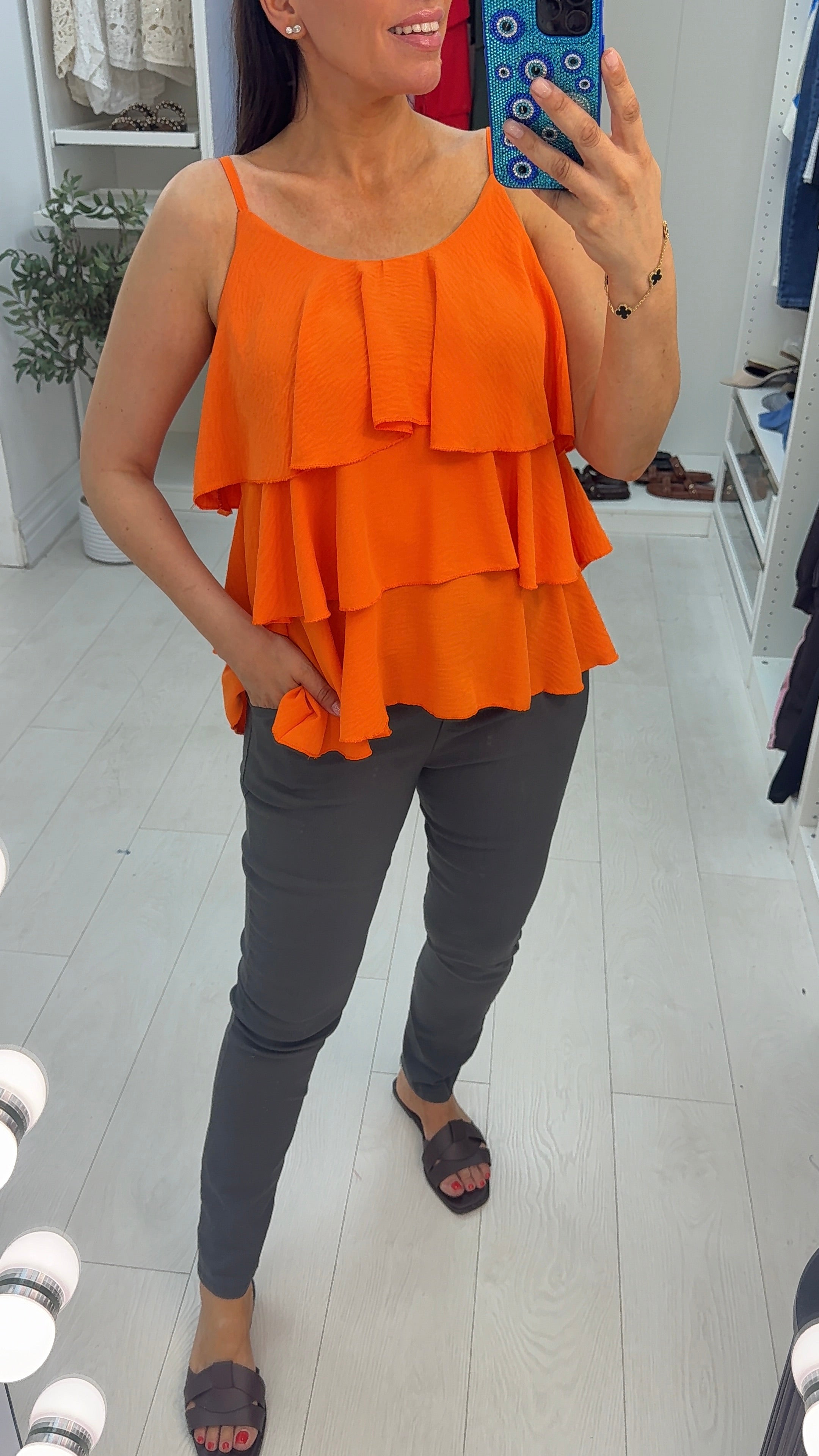 Hosanna Plain Ruffle Top