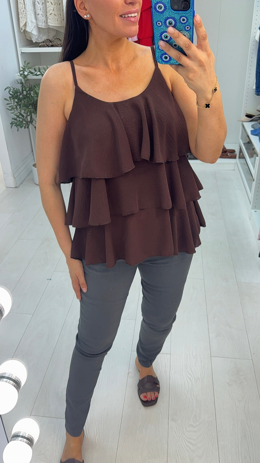 Hosanna Plain Ruffle Top