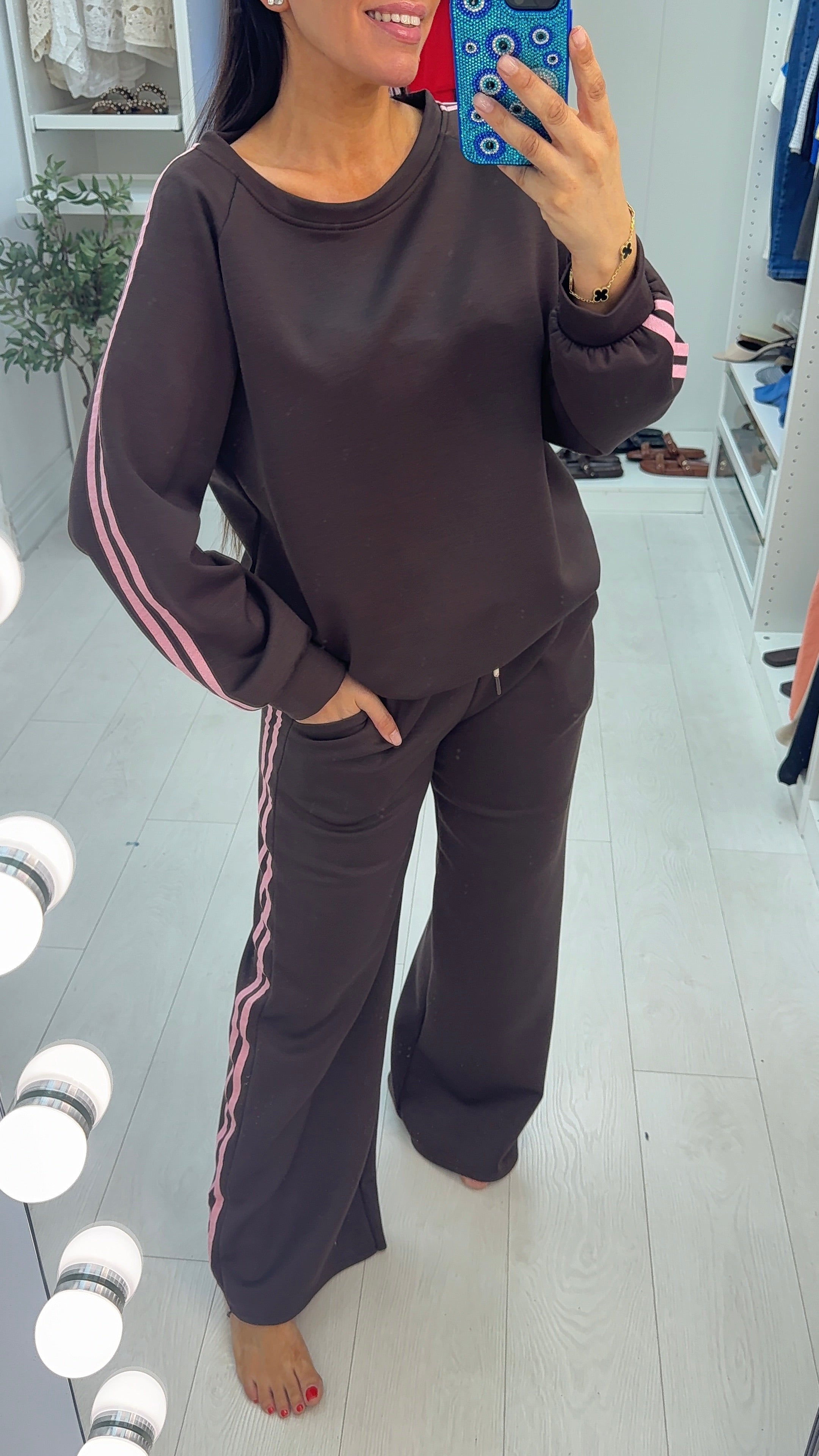 Vineta Long Sleeve Side Stripe Detailed Loungewear Set