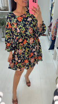 Geri Floral Print Batwing Dress