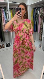 Jordana Floral Print Magic Maxi Dress