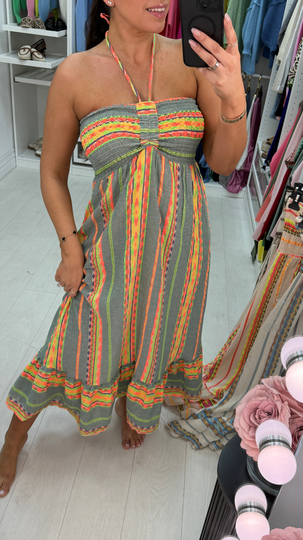 Francisca Aztec Bardot Maxi Dress